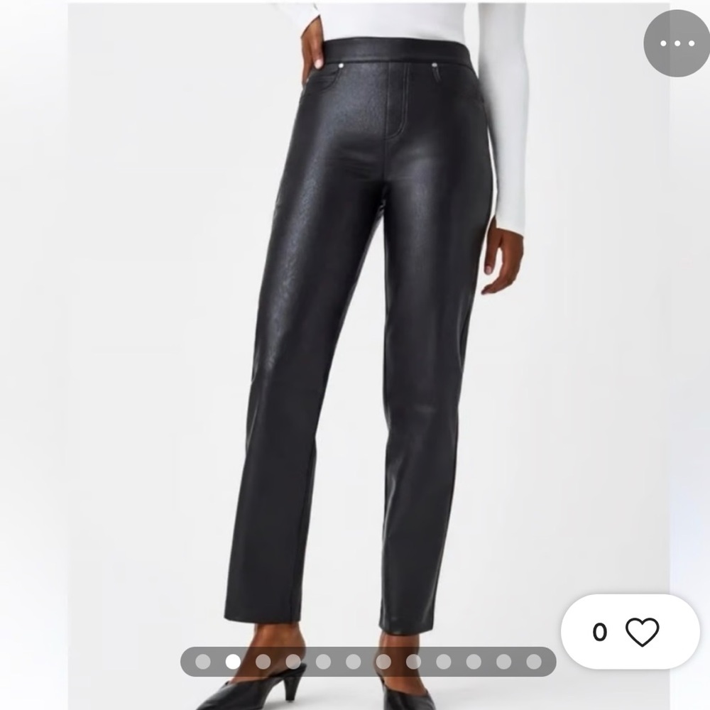 SPANX Faux Leather Slim Straight Pants XL Tall